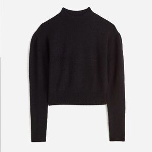Madewell Alpaca-Blend Mockneck Puff Sleeve Sweater